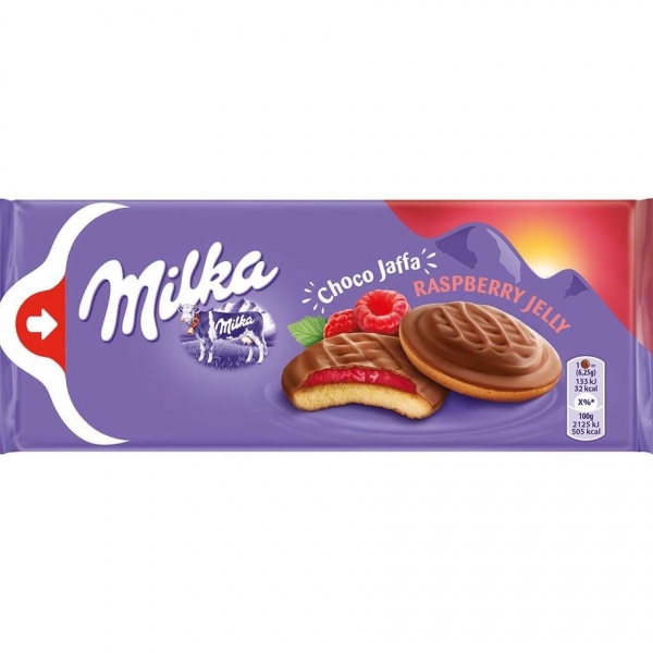 BISCUITI JAFFA ZMEURA MILKA 147G  