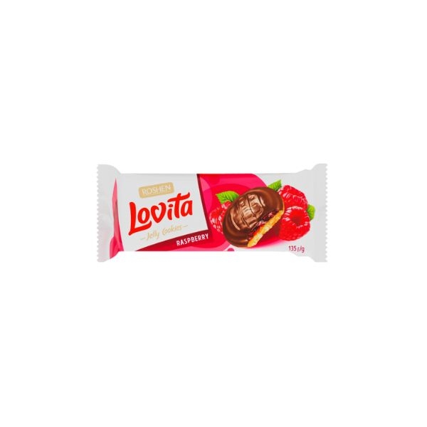 BISCUITI JELLY RASBERRY LOVITA 135GR   