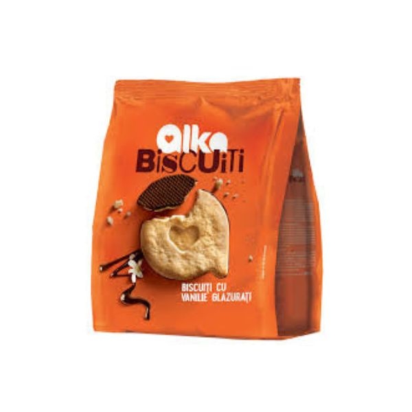 BISCUITI VANILIE GLAZURATI ALKA 180G