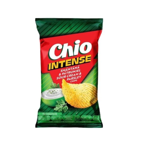 CHIPS INTENSE CU GUST SMANTANA SI PATRUNJEL CHIO 120GR