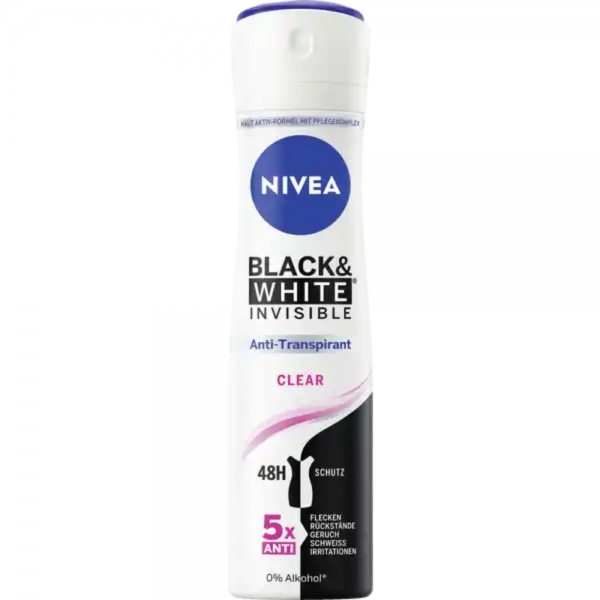 DEO SPRAY BLACK WHITE CLEAR NIVEA 150ML