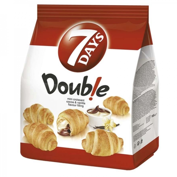 MINI CROISSANT DOUB CU UMPL AR. CACAO VANILIE 185G