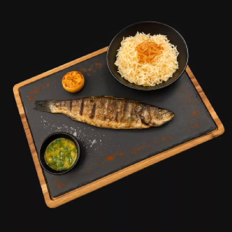 BIBAN DE MARE CU OREZ ORIENTAL SI SOS DE UNT CU LAMAIE | 400G