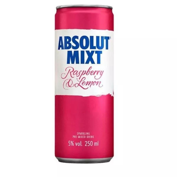 VODKA ABSOLUT CU AR.ZMEURA&LAM. 0.25L