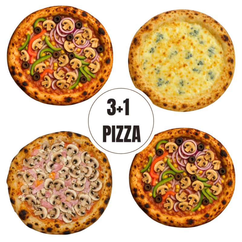 PIZZA 3+1-VEGGIE FRIENDLY