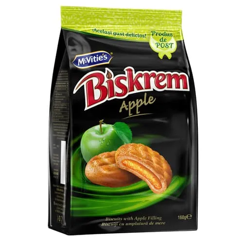 BISCUITI CU CR.ZMEURA DE POST BISKREM 160G