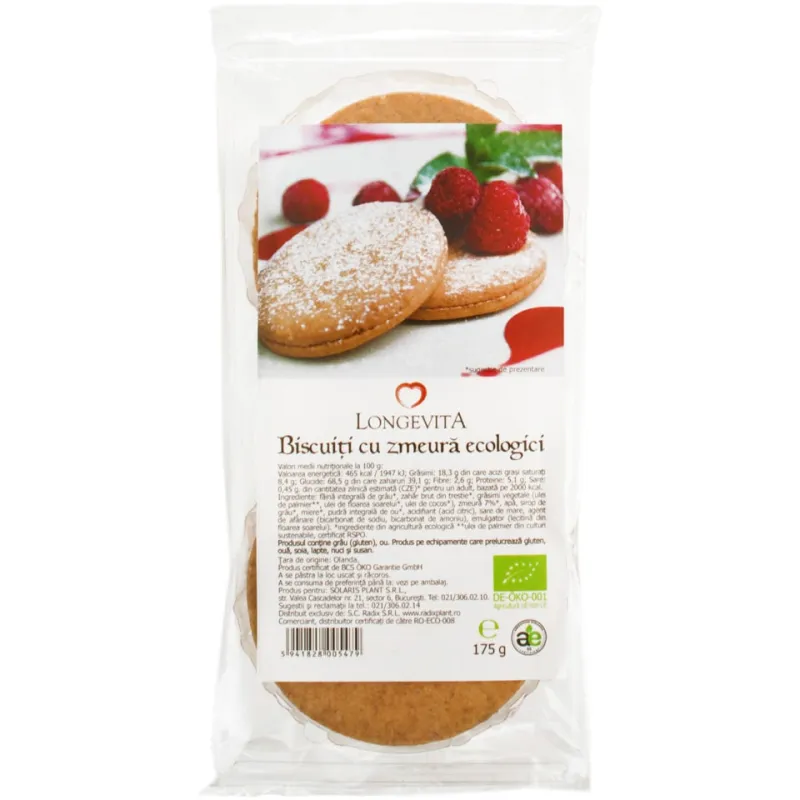 BISCUITI JELLY CU AR ZMEURA LOVITA 135GR