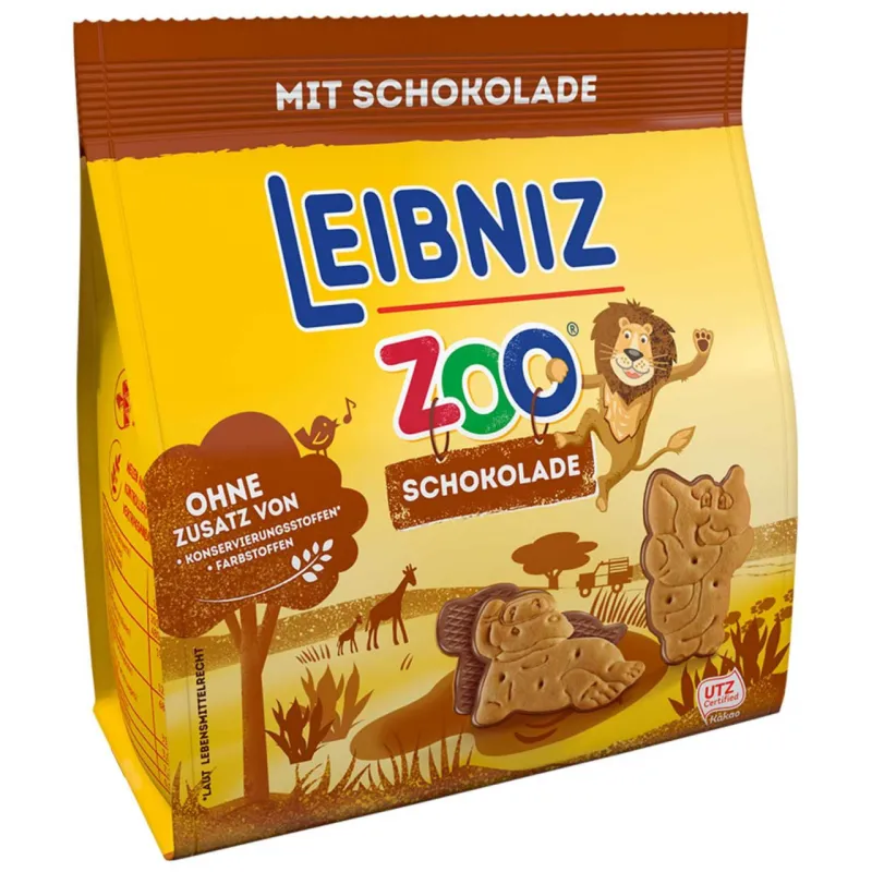 BISCUITI LEIBNIZ ZOO CU AR CIOCO.(CACAO) 100 GR
