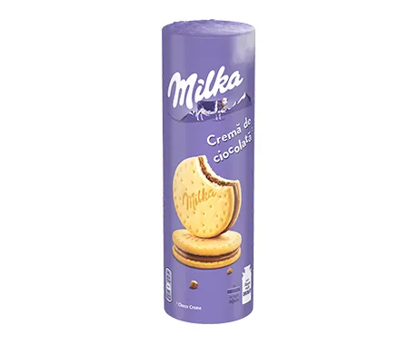 BISCUITI SANDWICH CU CR.DE CHOCO CU LAPTE MILKA 260G