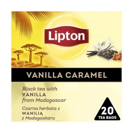 CEAI NEGRU VANILIE CARAMEL LIPTON 20PL