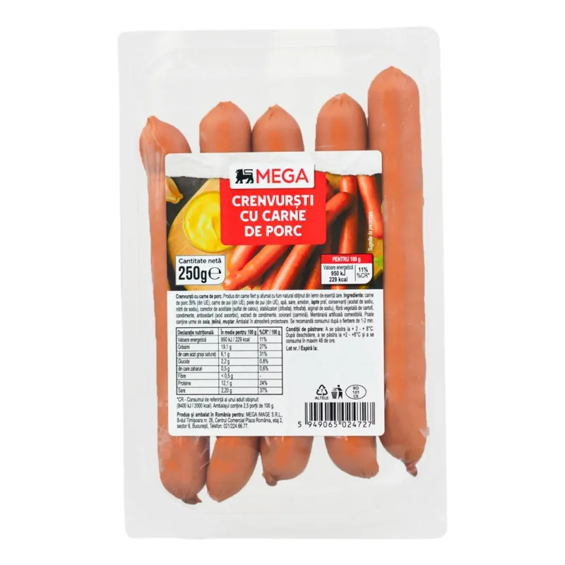 CRENVURSTI CU PORC 450G CAROLI