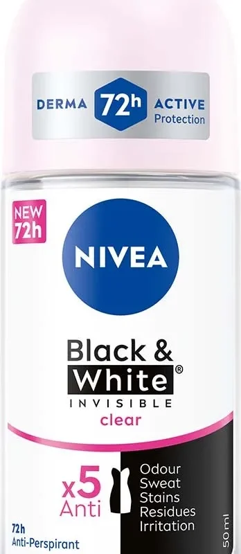 DEO ROLL ON BLACK WHITE CLEAR NIVEA 50ML