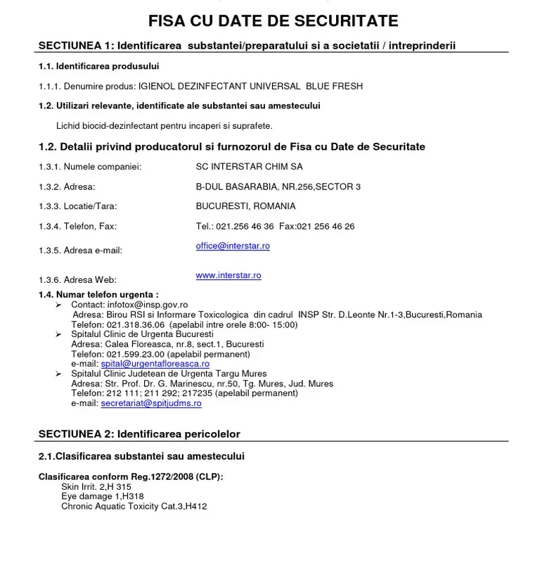 DEZINFECTANT IGIENOL UNIV VERDE 1L