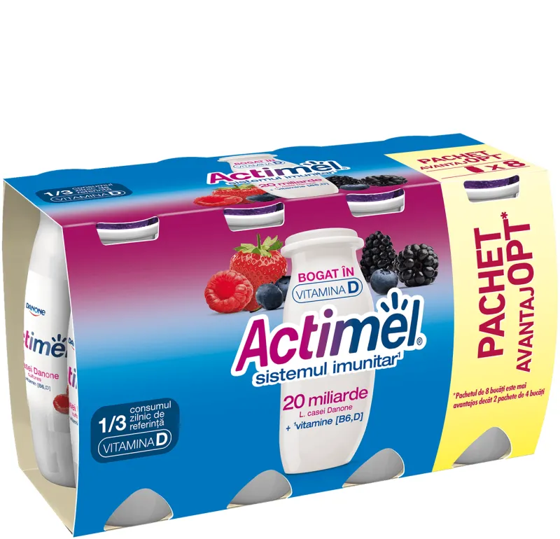 IAURT ACTIMEL FRUCTE PADURE 4*100GR
