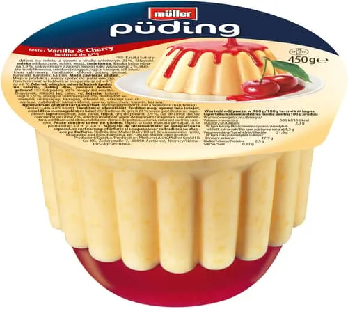 PUDDING DE GRIS CU SOS CIRESE MULLER 450G
