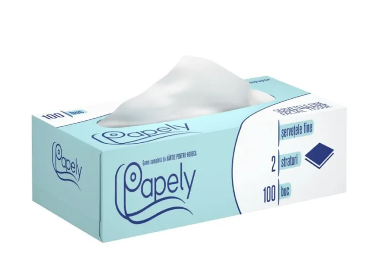 SERVETELE MASA ALBE 2 STRATURI FIORE 25X25 100 BUCATI