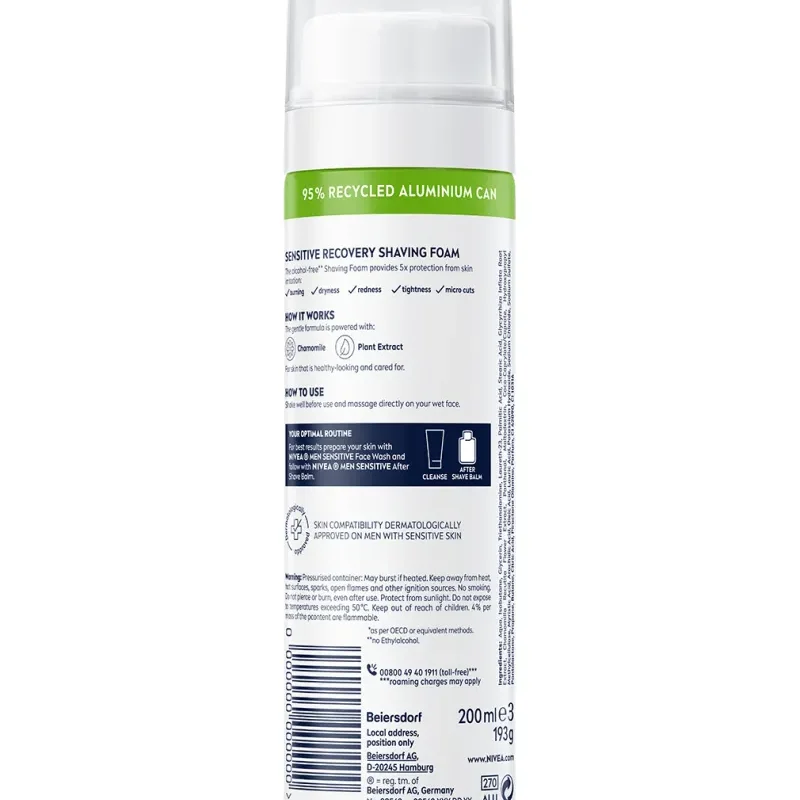 SPUMA RAS SENSITIVE NIVEA MEN 200ML