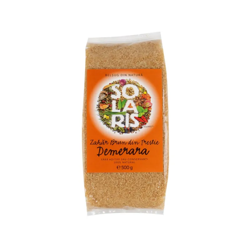 ZAHAR BRUN DIN TRESTIE DEMERARA SOLARIS 500G