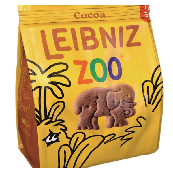 BISCUITI LEIBNIZ ZOO CU AR CIOCO.(CACAO) 100 GR