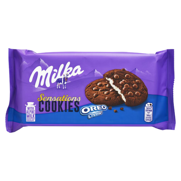 BISCUITI MILKA SENSATION CU CR. OREO 156G