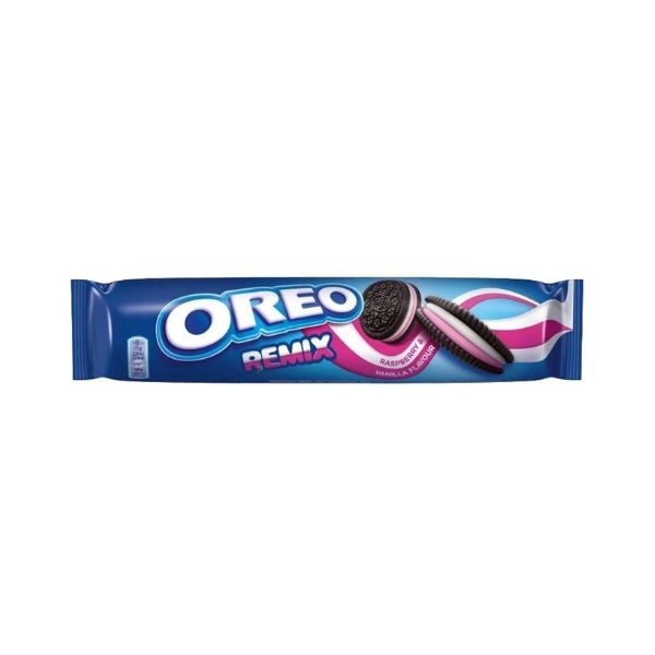 BISCUITI OREO REMIX CR.CU AR. DE ZMEURA SI VANILIE 157G