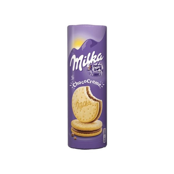 BISCUITI SANDWICH CU CR.DE CHOCO CU LAPTE MILKA 260G