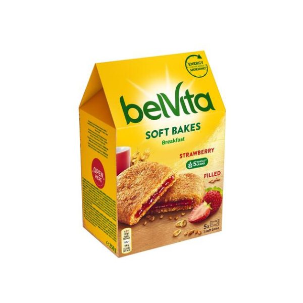 BISCUITI SOFT BAKES CU CR.CAPSUNI BELVITA 250G
