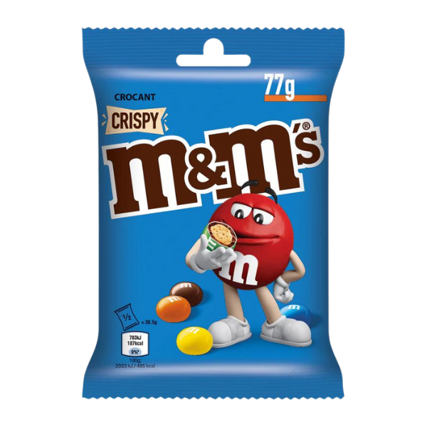 BOMBOANE M&M'S CRISPY OREZ CROC. IN CIOC. CU LAPTE CU GLAZ. COLOR. 77G