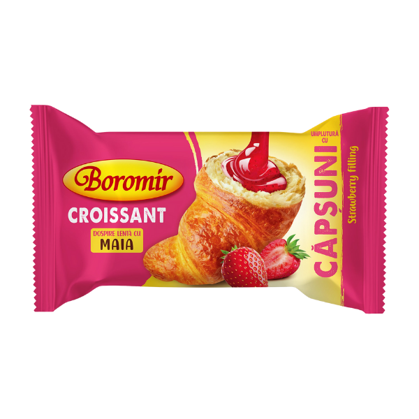 BOROMIR CROISSANT CU UMPLUTURA CU CAPSUNI 60G