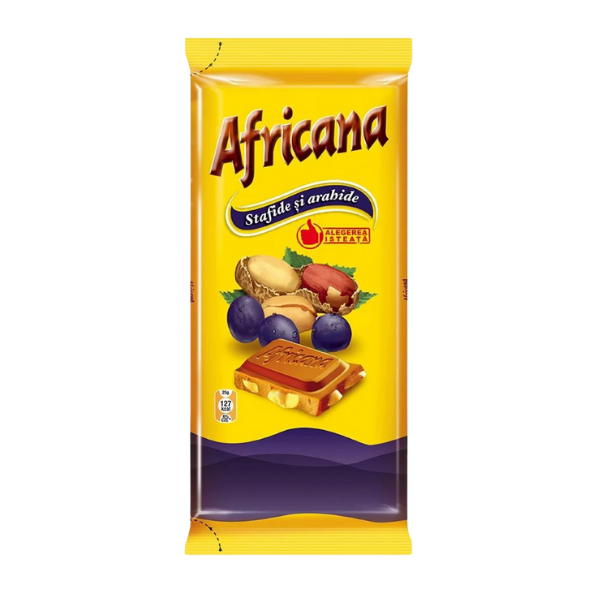 CIOCOLATA ARAHIDE SI STAFIDE AFRICANA 80G