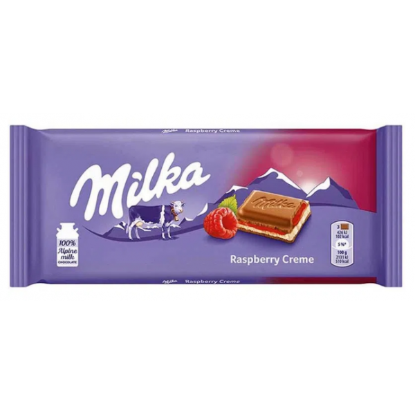 CIOCOLATA MILKA CREMA AR ZMEURA 100G