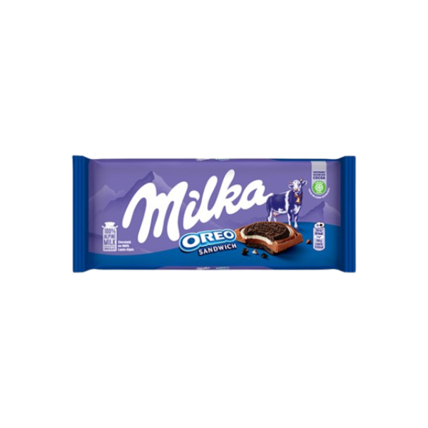 CIOCOLATA SANDWICH CU LAPTE SI BISCUITI MILKA 92G