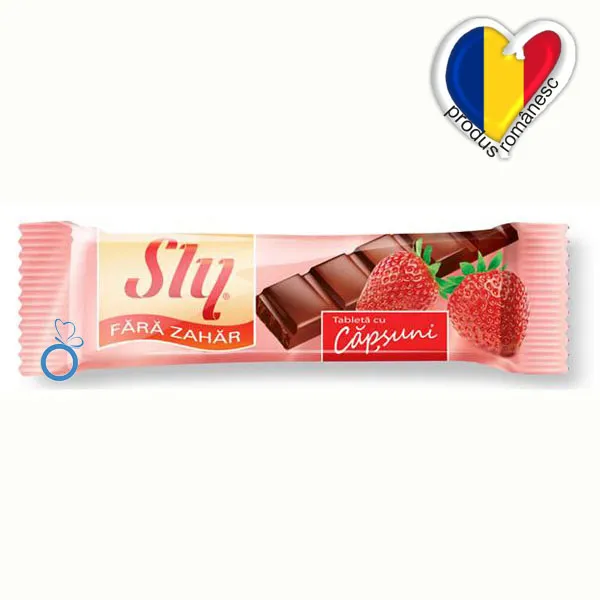 TABLETA DE CIOCOLATA CU CAPSUNI SLY 25 G