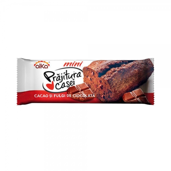 PRAJITURA CASEI ALKA CU CACAO SI FULGI DE CIOCOLATA 60G