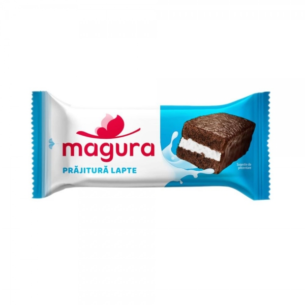 PRAJITURA CU CR. LAPTE SI GLAZ CIOCO  MAGURA 35G