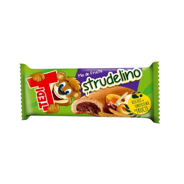 STRUDELINO TEDI CU UMPL.DE FRUCTE 21GR