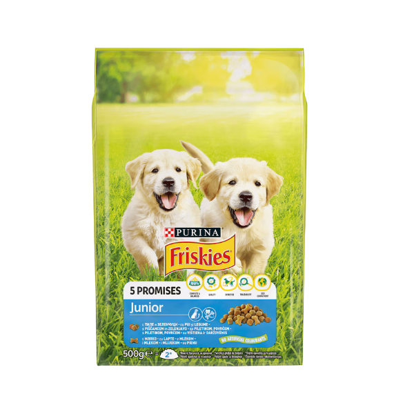 FRISKIES JUNIOR DOG PUI & LEGUME &LAPTE 500G