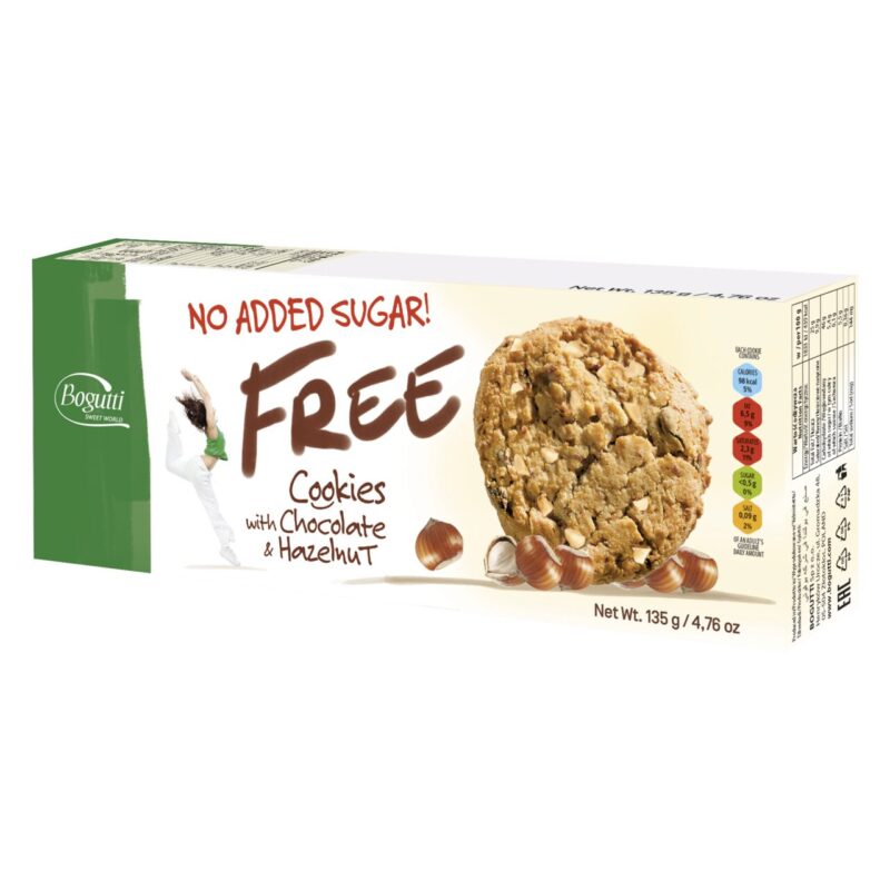 BISCUITI FREE CU BUC.DE CIOCO SI ALUNE BOGUTTI 135G